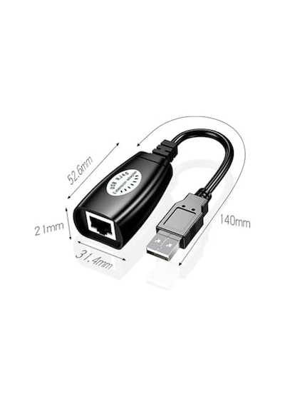 Usb Extrender, 50 Metre Rj45, Usb Uzatma Kablosu, Cat5 Cat6 Uyumlu