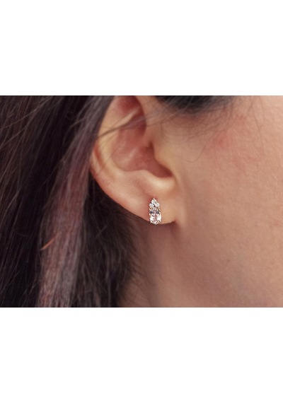 Sirius Pırlanta Ve Oval Morganite Taşlı Saga Küpe  0817E0054