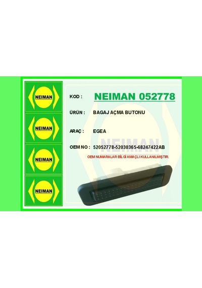 Bagaj - 164 - Açma Düğmesi Fıat Egea 16- Jeep - Dpmıx-hb - Renegade 14- Fiat