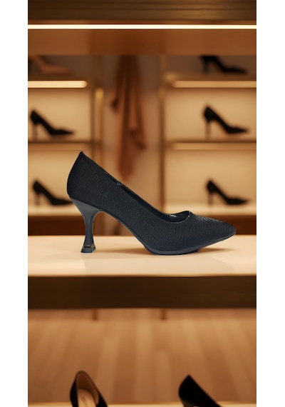 Altın Pabuç Kadın Topuklu Ayakkabı - Siyah Stiletto, Şık Ve Rahat Trend Model Siyah