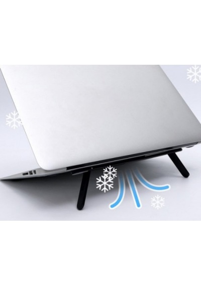 Laptop Standı 2 Kademeli Yükseltme Ayarlı Katlanabilir Ve Yapışkanlı Siyah