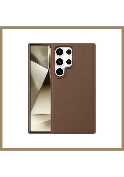 Bezos Samsung Uyumlu Galaxy S24 Ultra Kılıf First Silikon - Kahverengi 22