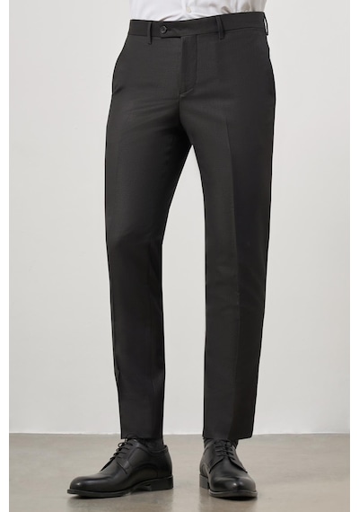 İmza Siyah Düz Bez Ayağı Slim Fit Classic Pantolon 1003245152 Siyah