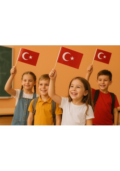 20 Adet Çubuklu Kağıt Ay Yıldız Türk Bayrağı Baskılı Milli Bayrak 20 CM