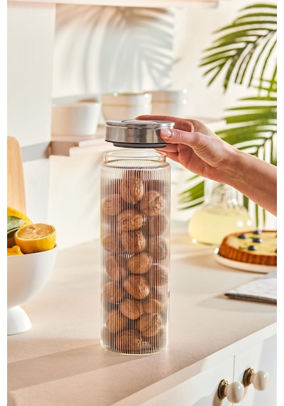 Karaca Ripple Inox Cam Saklama Kabı 1700 Ml Beyaz
