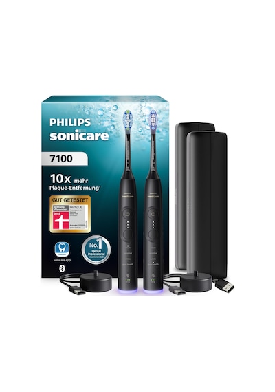 Philips Sonicare 7100 Elektrikli Diş Fırçası, Uygulamalı Sonic Diş Fırçası, 4 Fırçalama Modu, 3 Yoğunluk Seviyesi, Basınç Kontrolü, Easystart, Smartimer, Siyah, 2'li Paket, Model Hx7429/03 Yeni Teknoloji Philips Sonicare 7100 Elektrikli Diş Fırçası, Uygulamalı Sonic Diş Fırçası, 4 Fırçalama Modu, 3 Yoğunluk Seviyesi, Basınç Kontrolü, Easystart, Smartimer, Siyah, 2'li Paket, Model Hx7429/03 Yeni Teknoloji