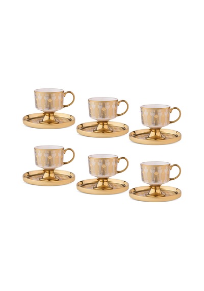 Aryıldız Quinn Yellow 12 Parça 6 Kişilik Kahve Fincan Takımı 90 Ml Çok Renkli