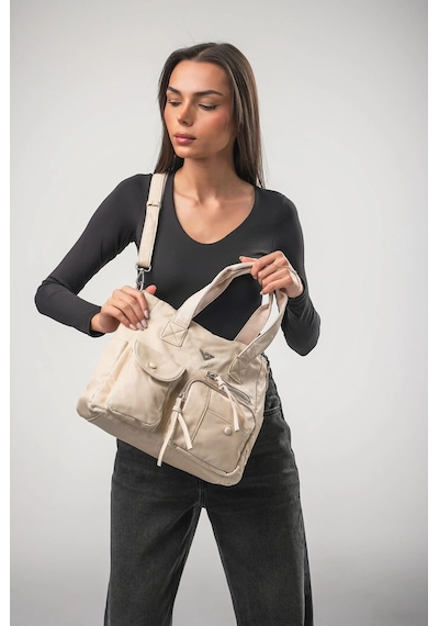 Ççs Kadın Çapraz Askılı El Çantası Günlük Şık Kullanım Hafif Modern Tasarım Bej-camel 18304