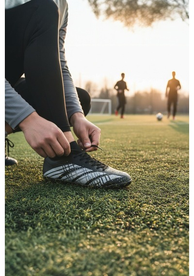 Enoch Silver-grid Entegre Bilekli Profesyonel Futbol Ayakkabısı Siyah - Gri