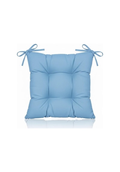 4 Lü Sandalye Minderi Bağcıklı, Çökme Yapmaz Sünger Dolgulu, Yıkanabilir 40x40 Cm Sarı Diğer