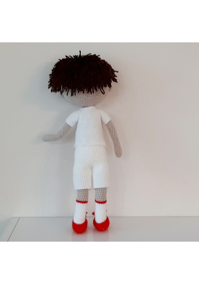 Amigurumi Örgü Oyuncak Milli Futbolcu Bebek Beyaz