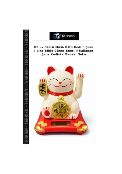 Delux Serisi Masa Üstü Kedi Figürü İlginç Biblo Güneş Enerjili Sallanan Şans Kedisi - Maneki Neko