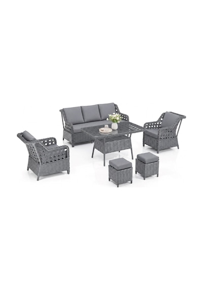 Zen Rattan Puflu Bahçe Balkon Takımı 3+1+1 Diğer
