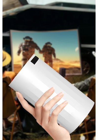 Thentech Ultra Hd Taşınabilir Şık Projeksiyon Cihazı Kablosuz Oyun Kumandalı Android Tv Oyunlu Projeksiyon
