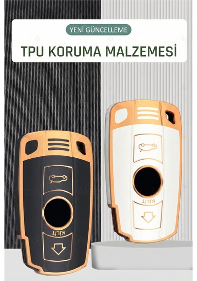 Bmw E60 E61 E70 E81 E87 E90 E91 E92 X1 X5 X3 1 3 5 6 Z4 M3 M5 Gold Kenar Tpu Anahtar Kılıfı Mavi