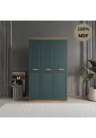Pera 3 Kapak Mdf Gardırop Yeşi