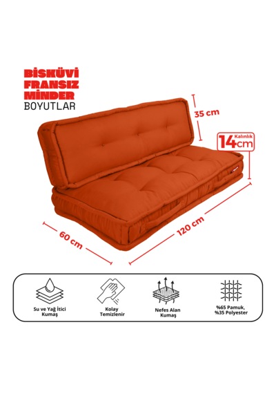 Xpermate Bisküvi Minder Petek Önü Fransız 60x120x14 Kremit