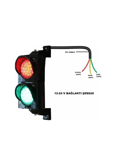 300 Mm Power Ledli Kırmızı Yeşil İkili Sinyal Verici, Trafik Lambası-3022