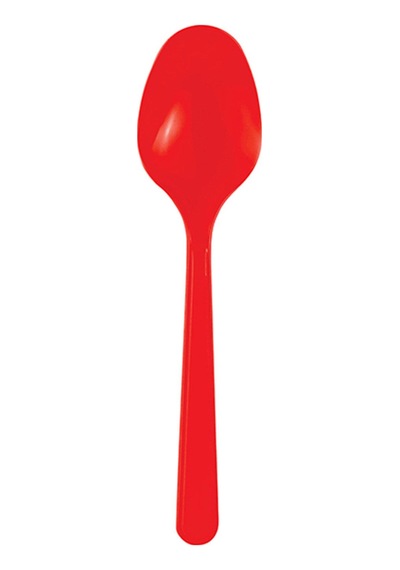 Plastik Kaşık Kırmızıı 25'li 18 CM
