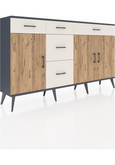 Arges Konsol 2 Raflı 5 Çekmeceli 3 Kapaklı 176x30x99 Antrasit-çam/aytaşı Atlas Çam/aytası - Antrasıt Arges Konsol 2 Raflı 5 Çekmeceli 3 Kapaklı 176x30x99 Antrasit-çam/aytaşı Atlas Çam/aytası - Antrasıt