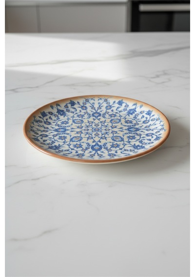 12'li Valencia Servis Tabak 21cm Dijital Tiara-a Rinart Krem