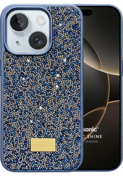 Microsonic Apple iPhone Uyumlu 15 Kılıf Cosmic Shine Lacivert -