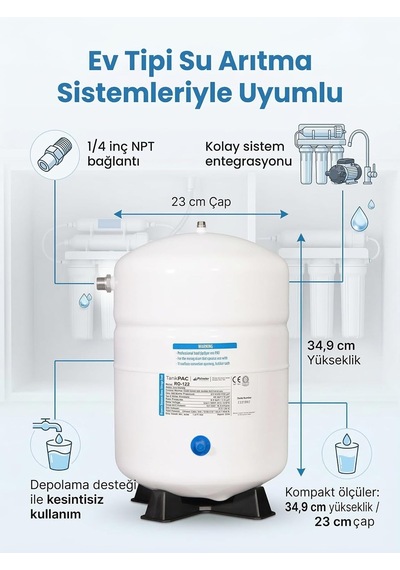 Watalina Su Arıtma Sistemleri Nsf Onaylı 8 Lt Su Arıtma Tankı, 2.2 Galon Diğer