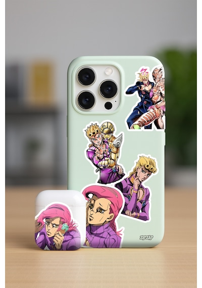 Jojo No Kimyou Na Bouken Part 5 Anime Telefon Laptop Yapışkanlı Folyo Sticker Paketi 25 Adet Çok Renkli