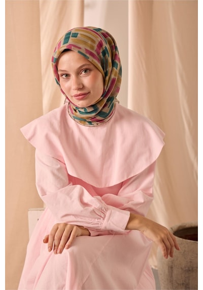 Silk Home Soft Eşarp 73096-23 Bej, Pembe, Yeşil, Hardal