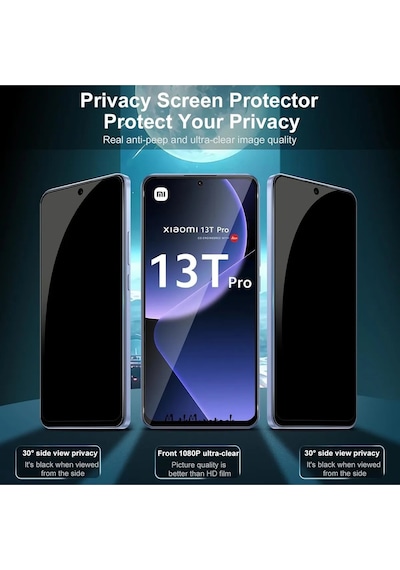 Xiaomi 13t Pro -uyumlu Privacy Hayalet - Temperli Cam Ekran Koruyucu-anti Static Esd Hd