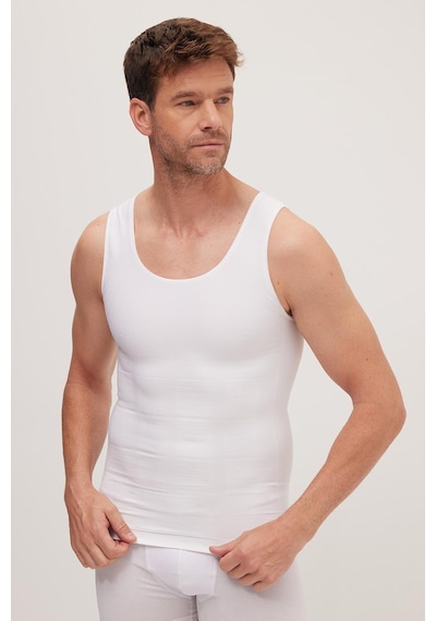 Tudors Erkek Süper Slim Fit Extra Dar Kesim Lastikli Beyaz Atlet Korse-41684 Beyaz