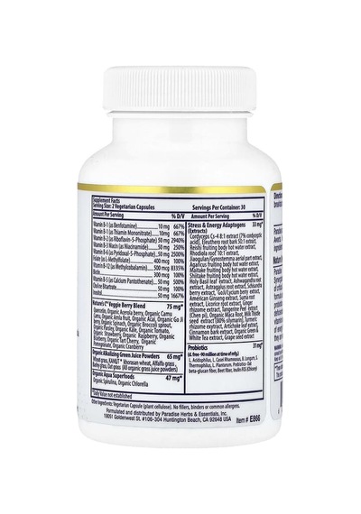 Paradise Herbs, Earth's Blend, Methyl B-complex, 60 Vegetarian Capsules
