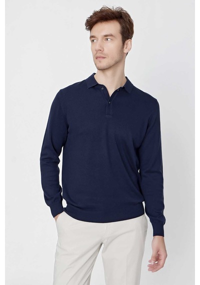 Morven Basic Dinamik Fit Rahat Kesim Polo Yaka Triko Kazak 99kc017001210 Marine