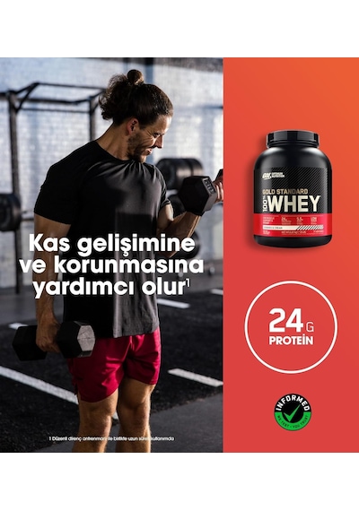 On Optimum Nutrition 100% Whey Gold Standard Kurabiye Ve Krema Aromalı 2.27kg 71 Servis Ahududu
