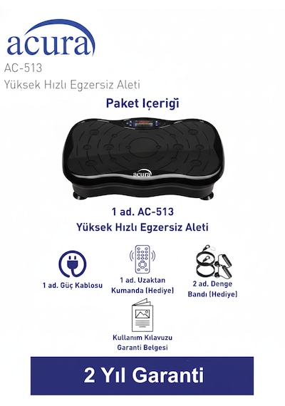 Ac-513 5 Programlı Bluetoothlu Yüksek Hızlı Egzersiz Aleti Siyah