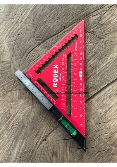 Rdx Pro Metal Açılı Üçgen Gönye Marangoz Gönyesi Taş Gönyesi Su Terazi Cetvel