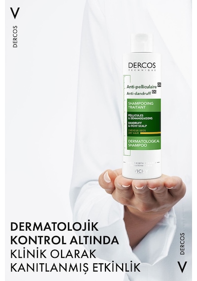 Vichy Dercos Anti-dandruff Şampuan Kepek Karşıtı Kuru Saçlar İçin 200 Ml Kepekli