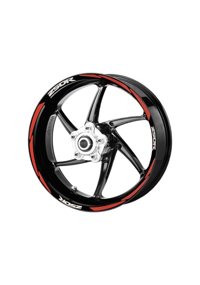 Deeb Cbr250 Jant Şeridi Reflektif Kırmızı Beyaz Model S