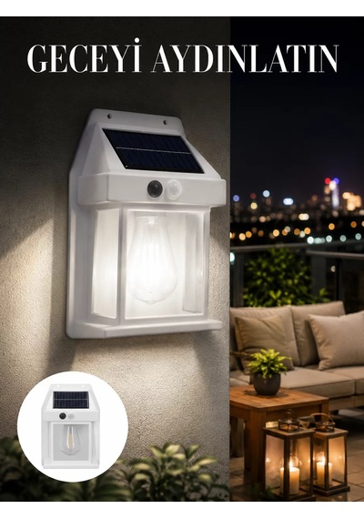 Northcity 1800 Mah Pilli Solar Duvar Aydınlatma - Yeni Nesil Hareket Sensörlü Güvenlik Işığı