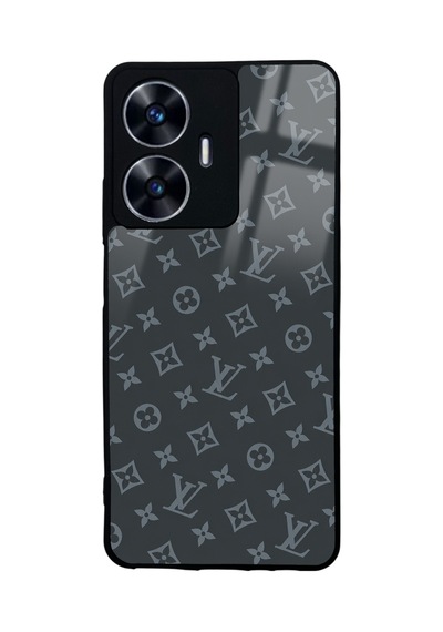 Realme C55 Gray Lv Tasarımlı Glossy Telefon Kılıfı Gri