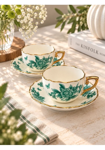 2 Kişilik Spring Kahve Fincanı Seti-7619 Çok Renkli