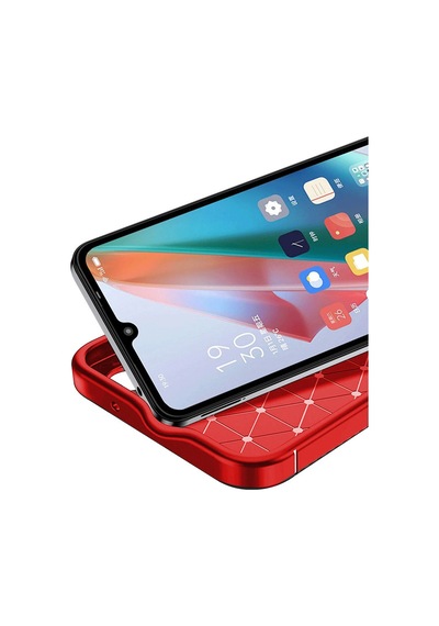 Uray Store Samsung Galaxy Uyumlu  A06 Kılıf Auto Focus Karbon Kapak - Kırmızı