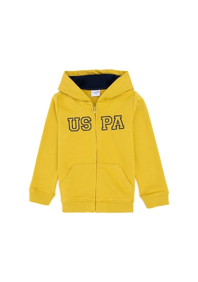 U.S. Polo Assn. Erkek Çocuk Fermuarlı Kapüşonlu Basic Sarı Sweatshirt 50293472-VR094 U.S. Polo Assn. Erkek Çocuk Fermuarlı Kapüşonlu Basic Sarı Sweatshirt 50293472-VR094