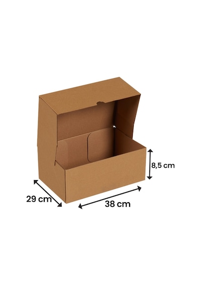 Packanya 38 x 29 x 8.5 - 200 Adet Kesimli Karton Kutu  -  Internet ve Kargo Kutusu