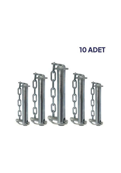 Q28mm - 150mm Zincirli Orta Kol Pimi 10 Adet