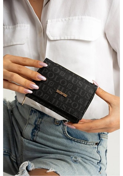 Just Polo Kadın Bol Kartlık Ve Kağıt Para Bölmeli Bölmeli Fermuarlı & Kapaklı Cüzdan Shopper Siyah