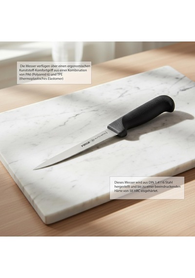 Butcher's Sıyırma Bıçağı Kıvrık Sert 12 Cm Siyah