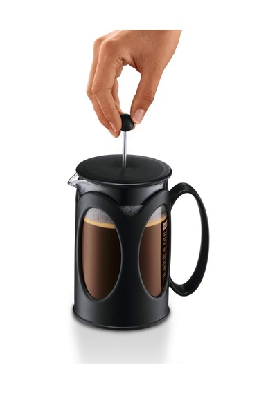 Kenya Kahve Hazırlayıcı French Press Sistemi, Kalıcı Paslanmaz Çelik Filtre Siyah, Siyah, 0,5l Diğer