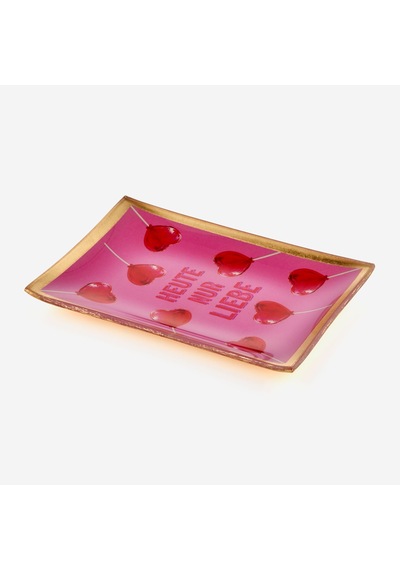 Pembe Cam Liebe Dekoratif Tabak 10x0,8x14,2 Cm