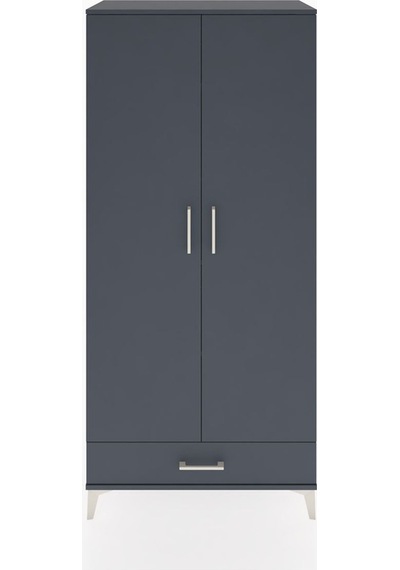 Hyperion Dolap 5 Raflı Tek Çekmeceli 2 Kapaklı 88x44x195 Antr... Antrasit
